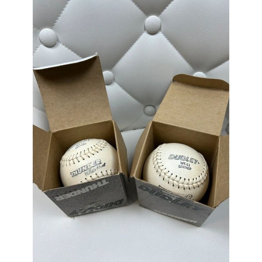 Vintage Dudley Thunder WT-11 White Heat Leather Softballs 11" Lot of 2